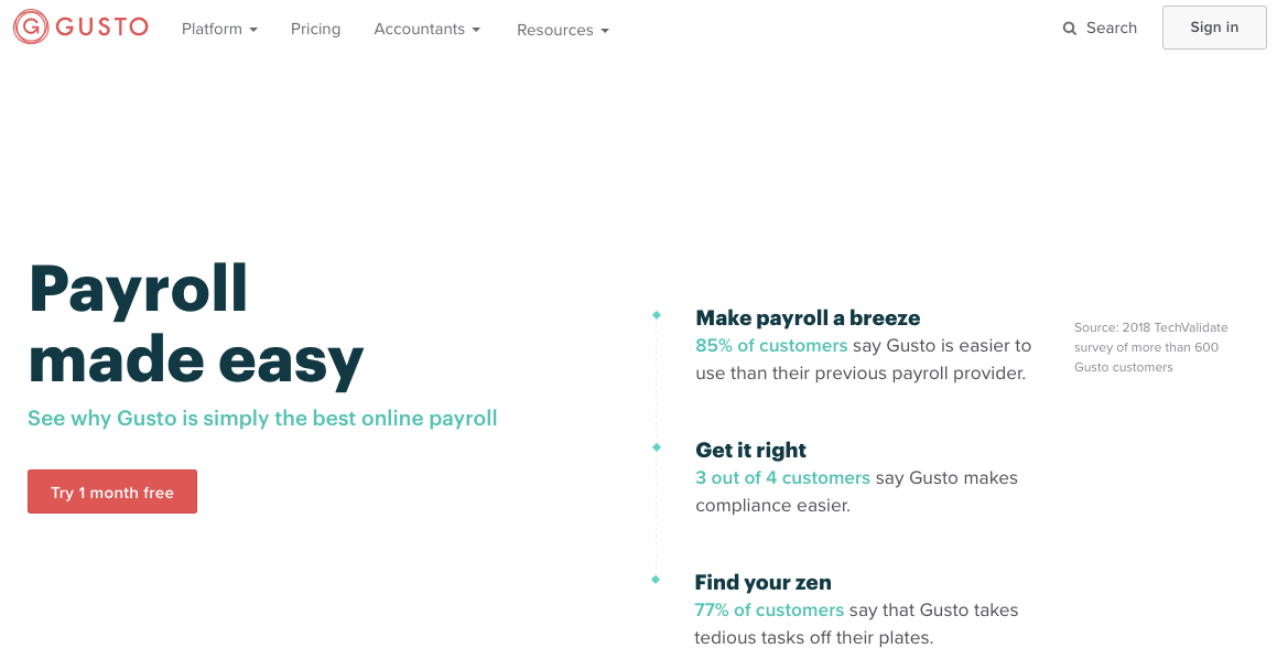 Tools for Startups: Gusto is an easy online payroll service for small businesses